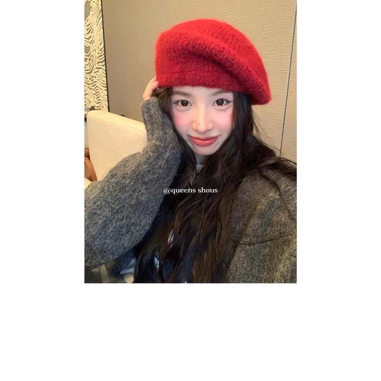 Mũ beret Len Dệt Kim Giữ Ấm Mùa Đông Thời Trang Dành Cho Nữ
