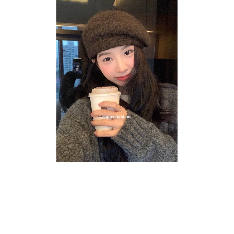 Mũ beret Len Dệt Kim Giữ Ấm Mùa Đông Thời Trang Dành Cho Nữ