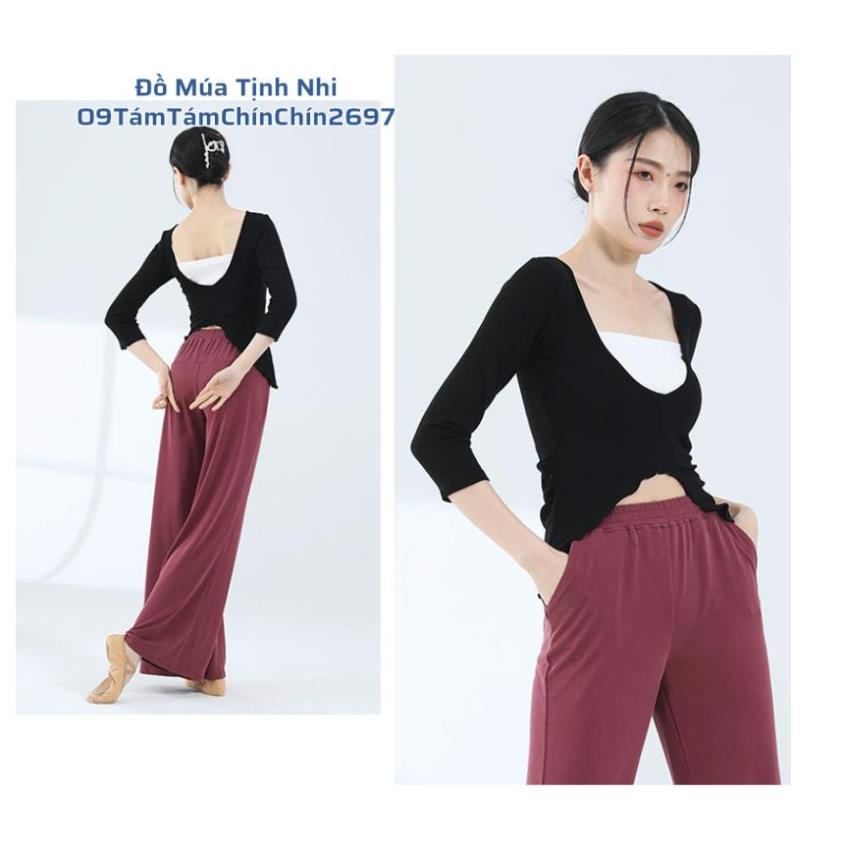 Áo Múa Nhảy Yoga khoét lưng Áo thun tập dance hở lưng mặc 2 kiểu A304