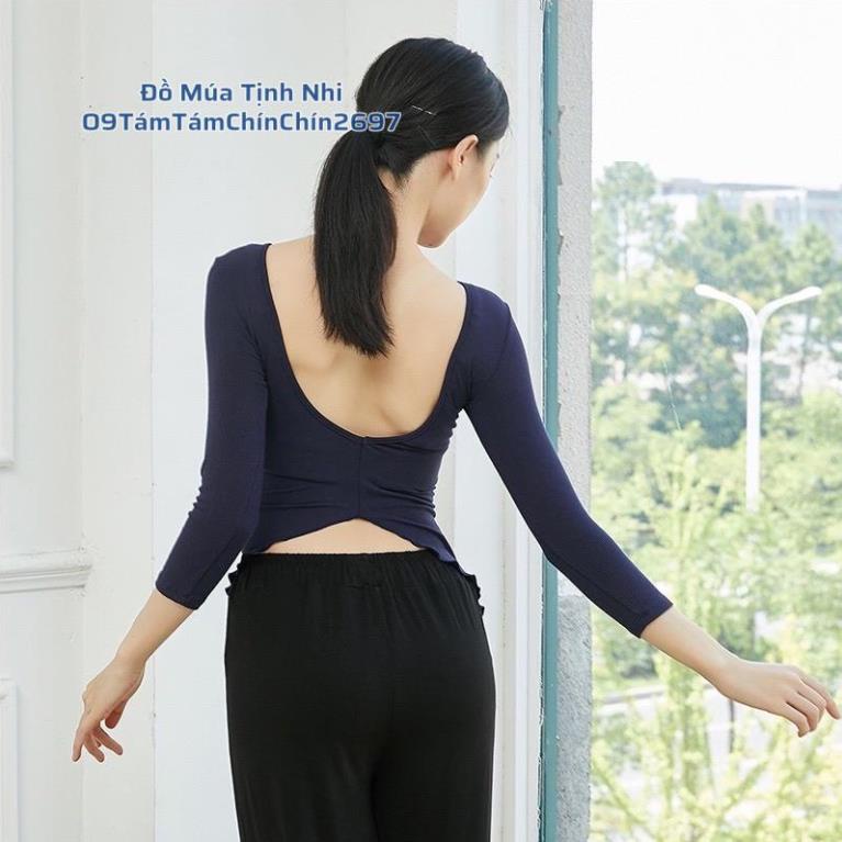 Áo Múa Nhảy Yoga khoét lưng Áo thun tập dance hở lưng mặc 2 kiểu A304