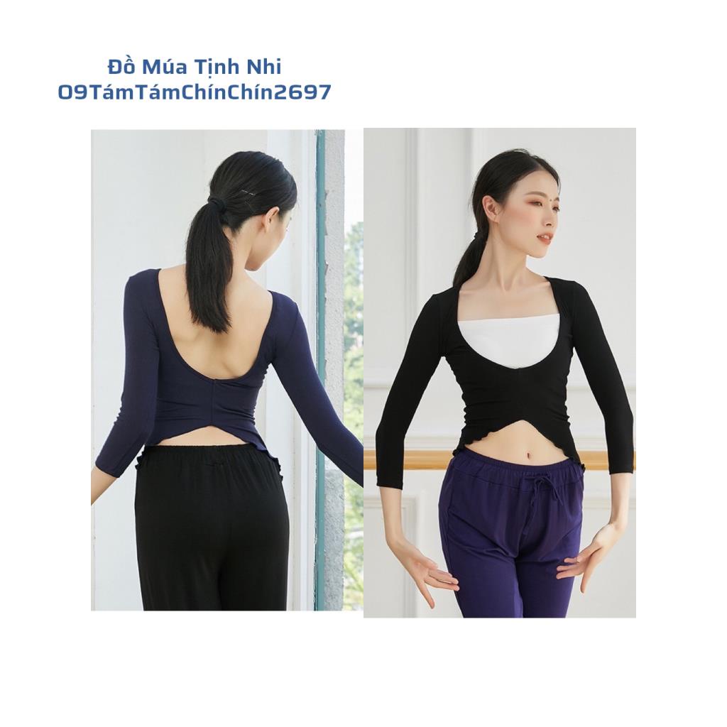 Áo Múa Nhảy Yoga khoét lưng Áo thun tập dance hở lưng mặc 2 kiểu A304