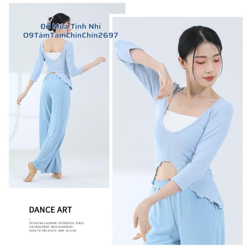 Áo Múa Nhảy Yoga khoét lưng Áo thun tập dance hở lưng mặc 2 kiểu A304