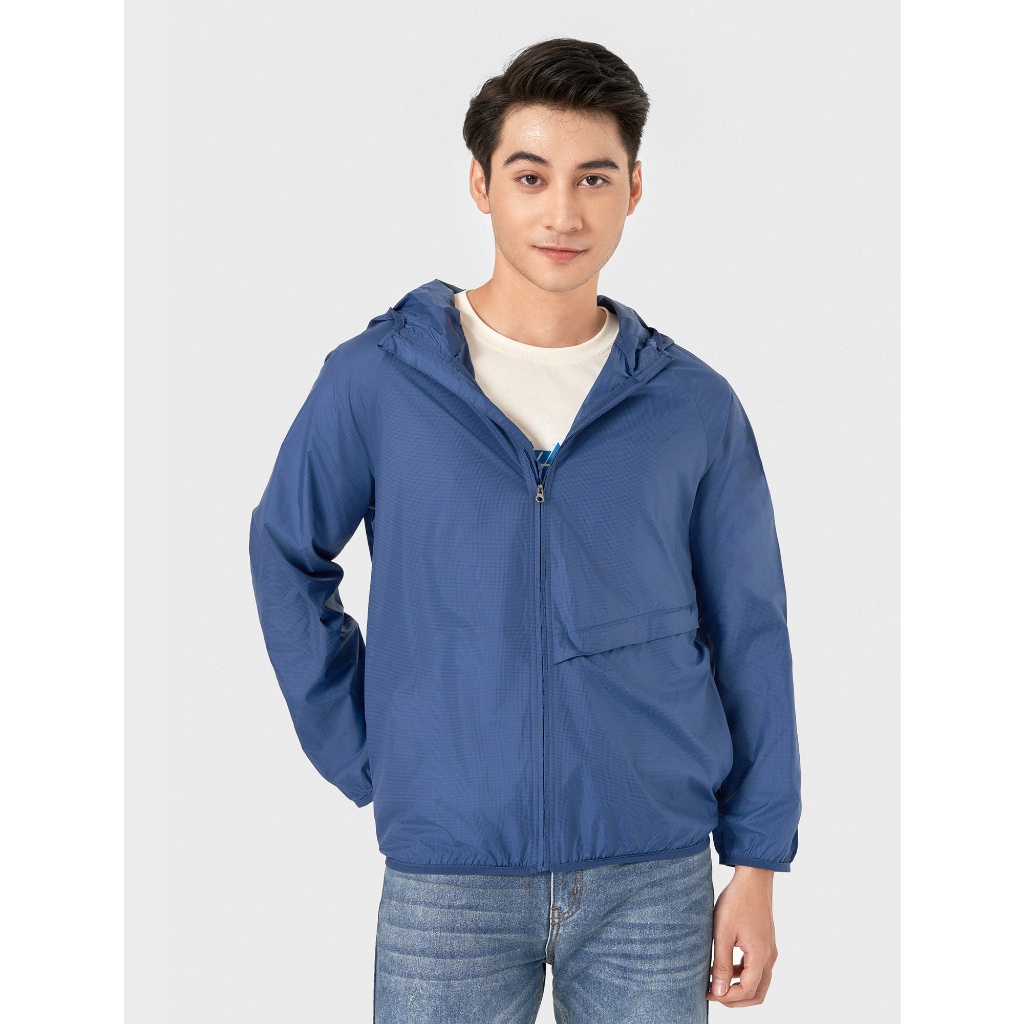 Áo khoác gió nam CANIFA có mũ chống thấm nước, Áo choàng form fit dành cho nam - 8OT22W005