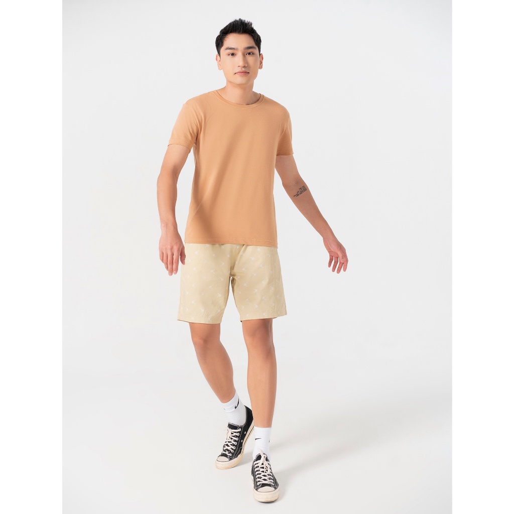 Áo phông nam CANIFA tay ngắn, cổ tròn, chất liệu cotton pha co giãn, thấm hút tốt, kiểu dáng basic thoải mái - 8TS22A001