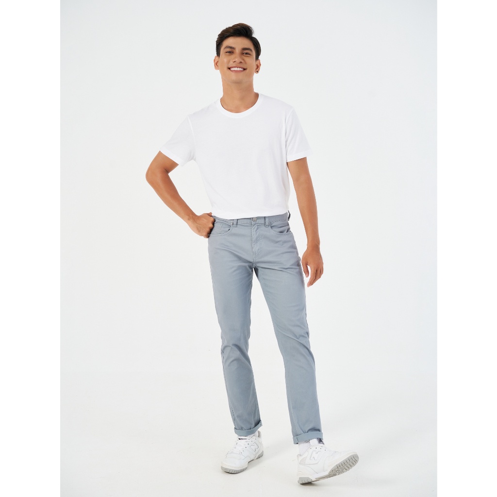 Áo phông nam CANIFA tay ngắn, cổ tròn, chất liệu cotton pha co giãn, thấm hút tốt, kiểu dáng basic thoải mái - 8TS22A001