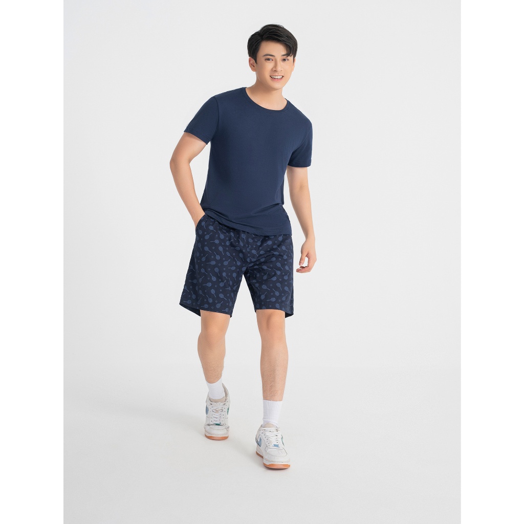 Áo phông nam CANIFA tay ngắn, cổ tròn, chất liệu cotton pha co giãn, thấm hút tốt, kiểu dáng basic thoải mái - 8TS22A001