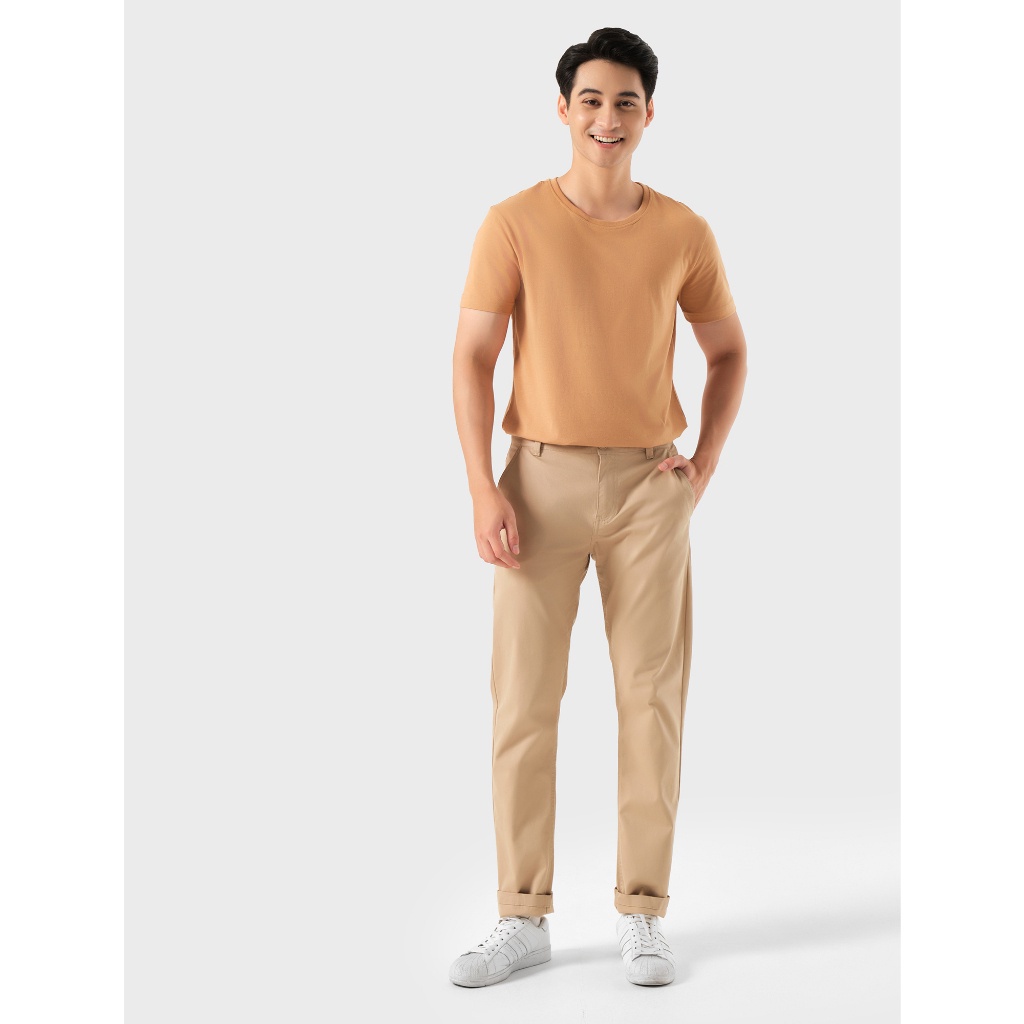 Áo phông nam CANIFA tay ngắn, cổ tròn, chất liệu cotton pha co giãn, thấm hút tốt, kiểu dáng basic thoải mái - 8TS22A001