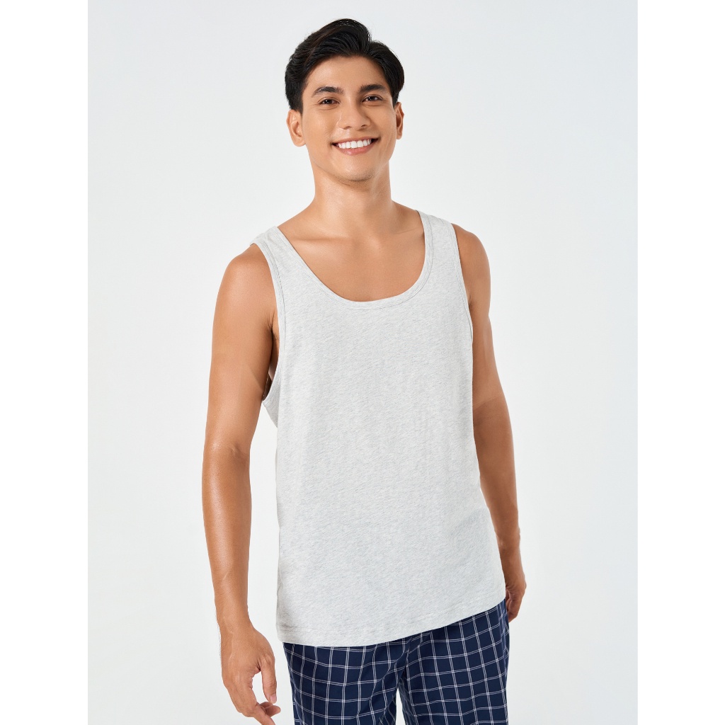 Pack 2 áo ba lỗ nam CANIFA chất liệu 100% cotton thoáng mát, thấm hút tốt, kiểu dáng thể thao 8LA22A001