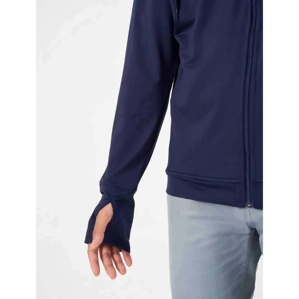 Áo khoác chống nắng nam CANIFA chất liệu lacoste polyester thoáng mát, có mũ, tay xẻ xỏ ngón, túi khoá 2 bên 8OT22S002