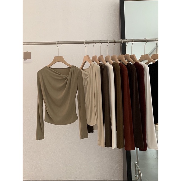 Áo Len Tăm Mịn Nhún Vai Hàng QC