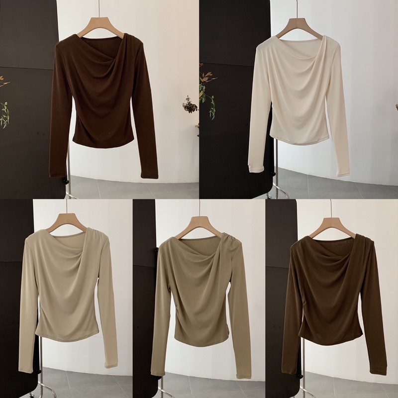 Áo Len Tăm Mịn Nhún Vai Hàng QC