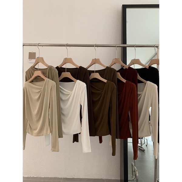 Áo Len Tăm Mịn Nhún Vai Hàng QC