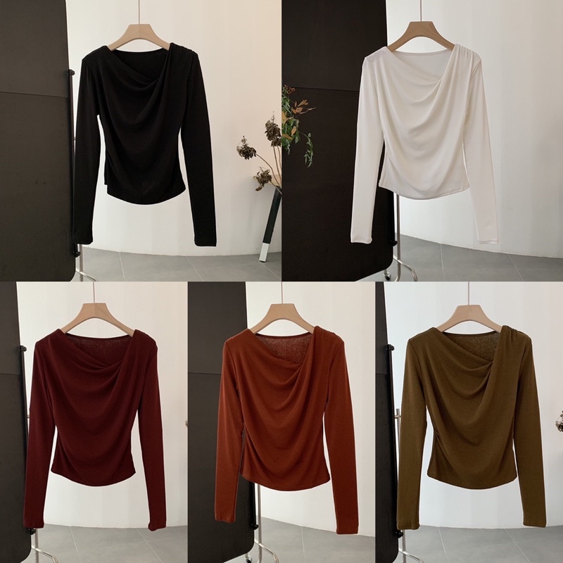 Áo Len Tăm Mịn Nhún Vai Hàng QC