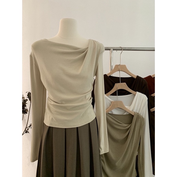 Áo Len Tăm Mịn Nhún Vai Hàng QC