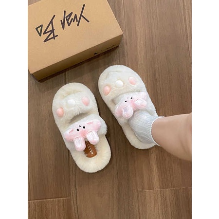 Dép Bông Đi Trong Nhà Đế Dày Thời Trang Dành Cho Nữ