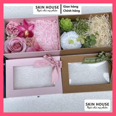 Hộp Mika Chữ Nhật, Hoa Lụa Kích Thước 20-13.5-10