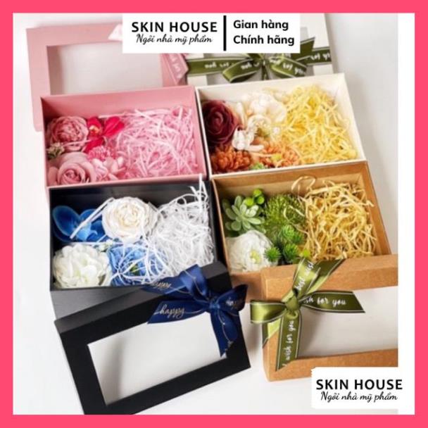 Hộp Mika Chữ Nhật, Hoa Lụa Kích Thước 20-13.5-10