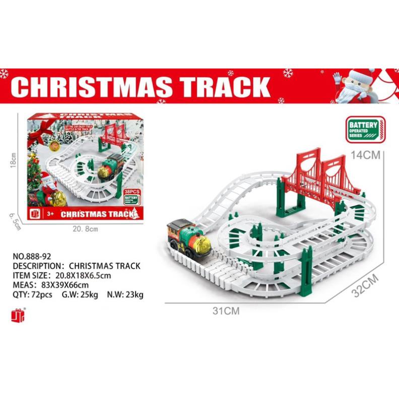 Đồ Chơi Xe Lửa Điện Chủ Đề Giáng Sinh Chạy Bằng Pin Cho Bé Trai Và Bé Gái - Quà Tặng Cho Bé - LittleRabbit