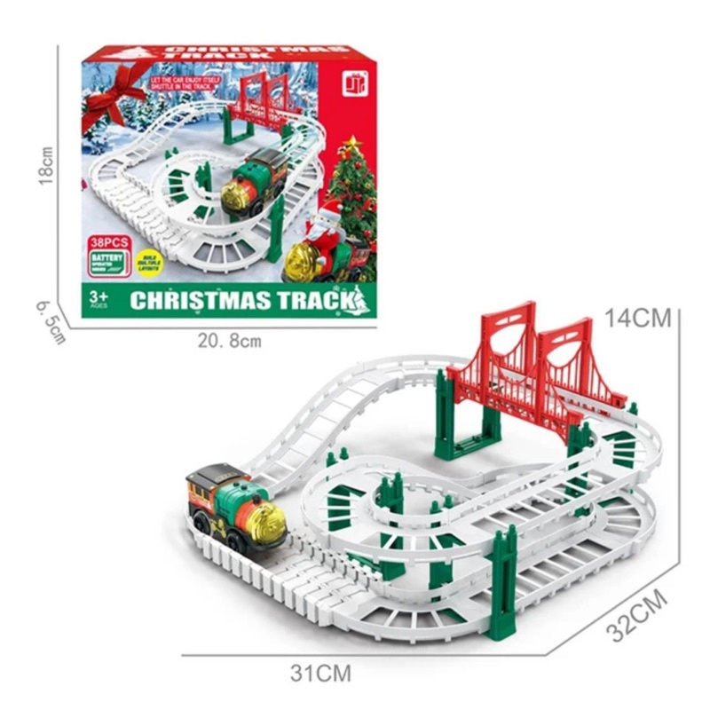 Đồ Chơi Xe Lửa Điện Chủ Đề Giáng Sinh Chạy Bằng Pin Cho Bé Trai Và Bé Gái - Quà Tặng Cho Bé - LittleRabbit