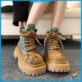 Giày bốt martin đế dày cổ cao vừa thời trang mùa thu 2023 cho nữ