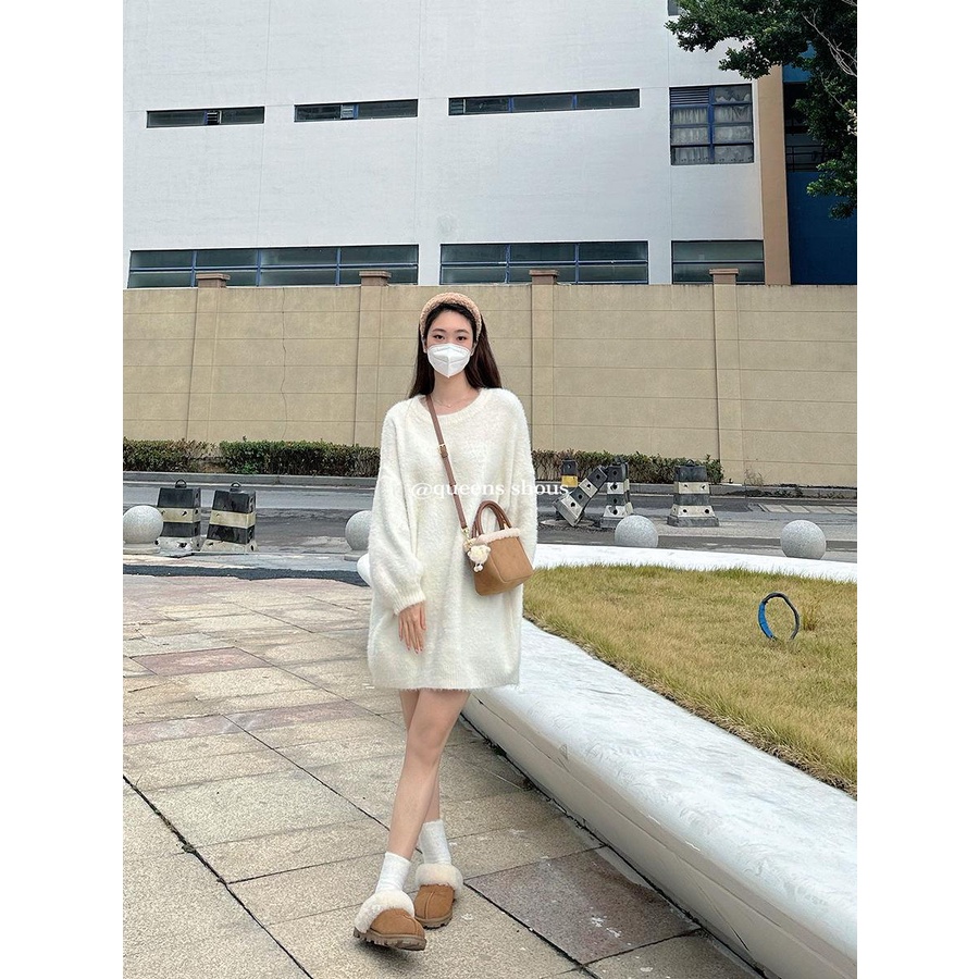Túi Xách denim Phối Lông Nhung Thời Trang Thu Đông 2023 Phong Cách Mới