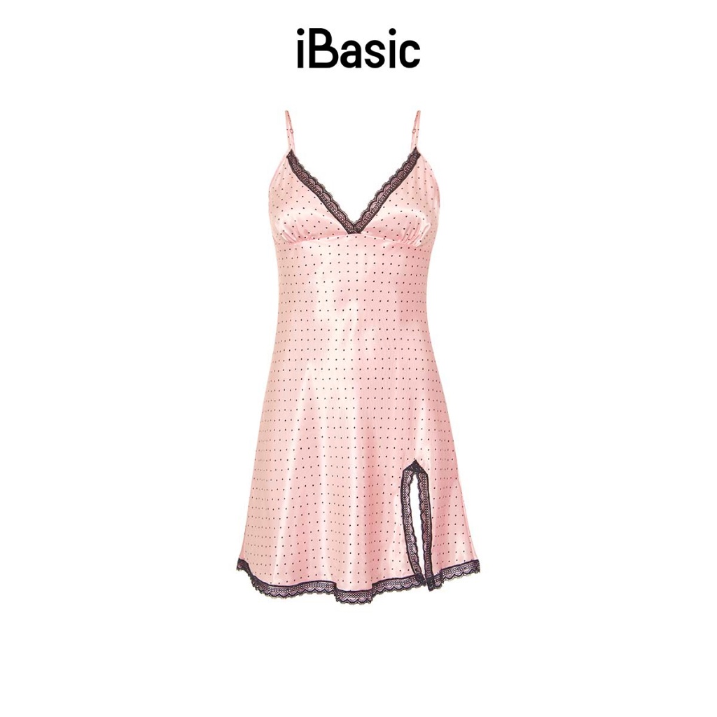 Đầm ngủ satin xẻ đùi iBasic SW010