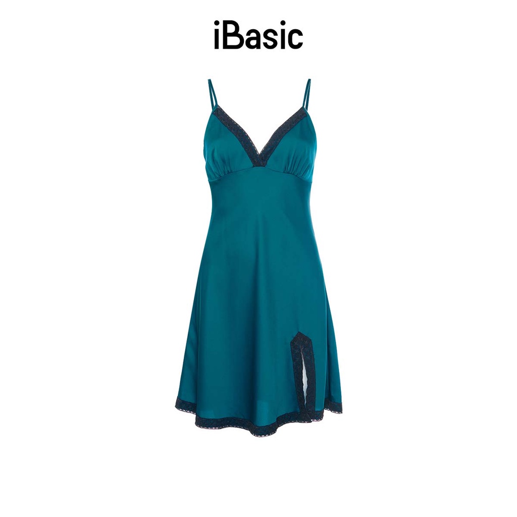 Đầm ngủ satin xẻ đùi iBasic SW010