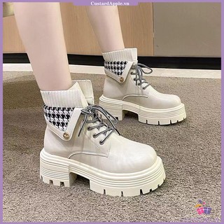 Giày bốt martin đế dày tăng chiều cao thời trang cá tính cho nữ