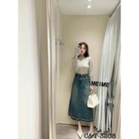 Chân váy jeans dáng dài siêu xinh phù hợp đi học, đi chơi hot hit CV4