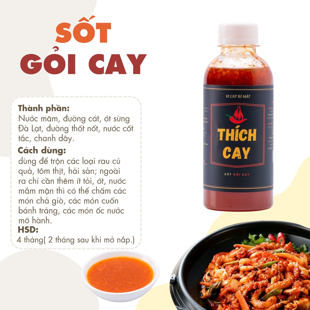 Nước trôn gỏi Thích Cay, sốt trộn salad, thơm ngon, tiện dụng, công thức gia truyền