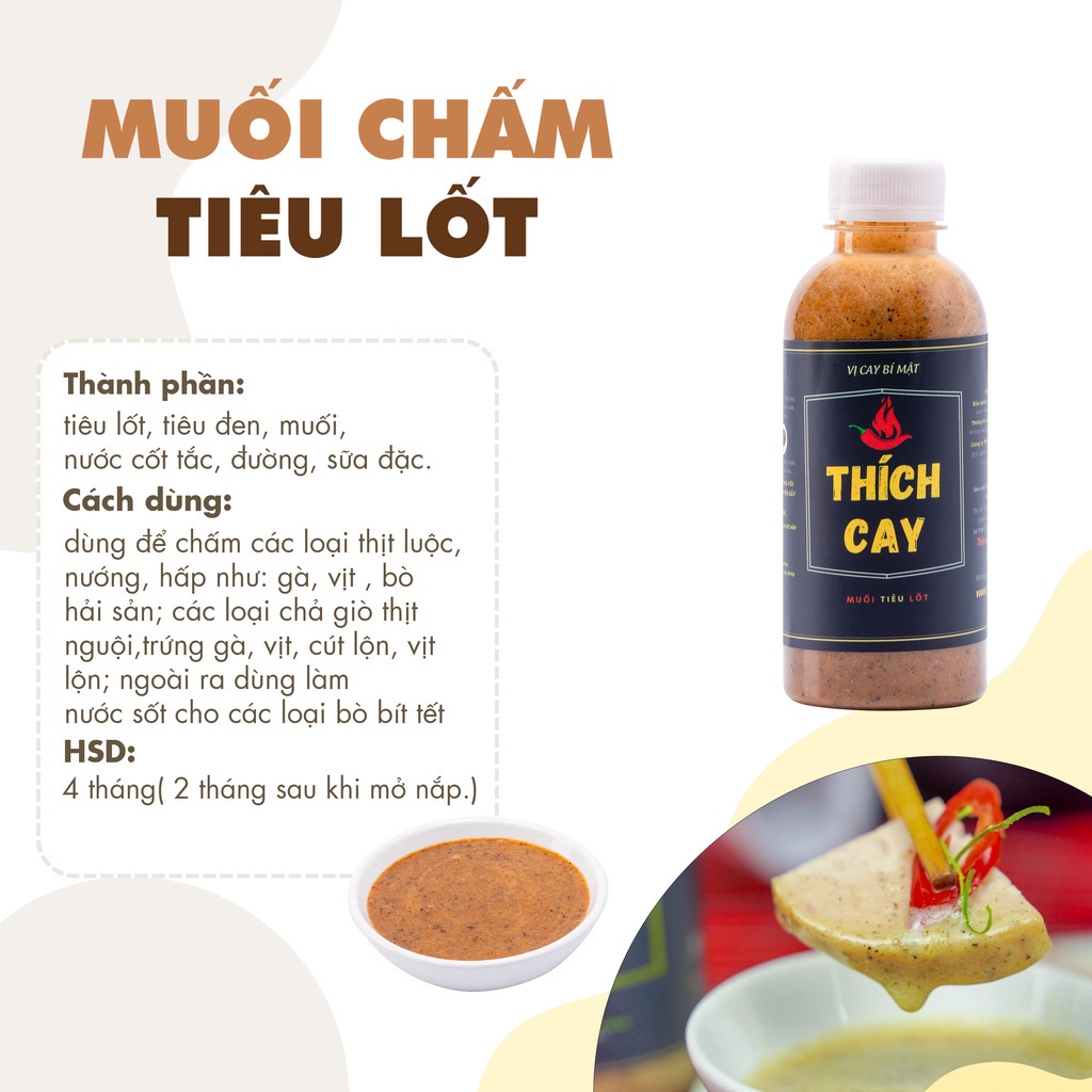 Nước chấm tiêu lốt Thích Cay 250ml - chấm nem, chấm chả, cay thơm ngon, muối tiêu gia truyền