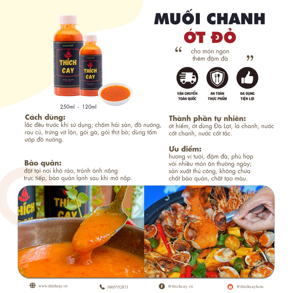 Combo 5 chai nước chấm thủ công chọn lọc Thích Cay 250ml