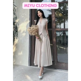 Set chân váy và áo gile MiyuClothing - Áo giả Vest Trẻ trung, năng động