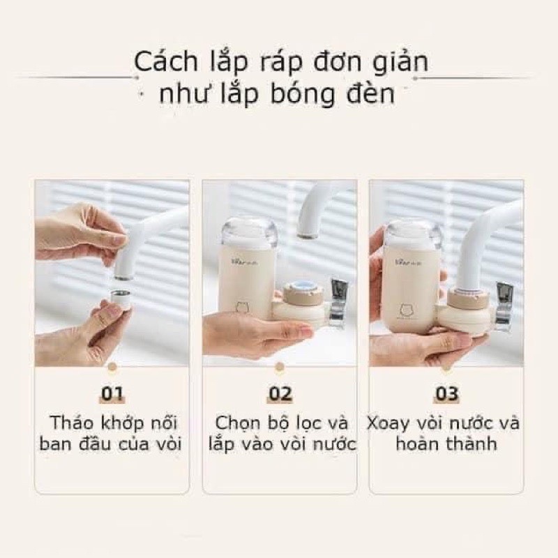 Chính hãng] Máy lọc nước sạch tại vòi BEAR CX-E0021 6 lớp lọc than hoạt tính Bảo hành 12 tháng.