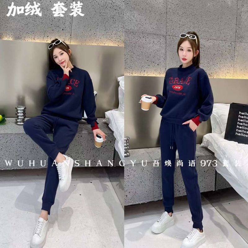 Sét bộ thể thao nữ thu đông chất nỉ tăm lót bông cao cấp  grace quảng châu