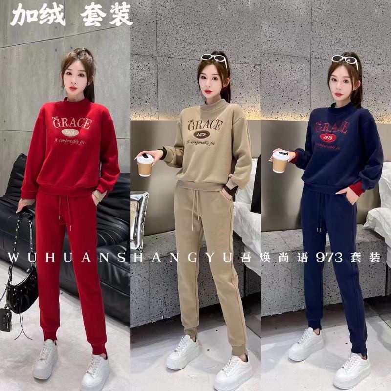 Sét bộ thể thao nữ thu đông chất nỉ tăm lót bông cao cấp  grace quảng châu