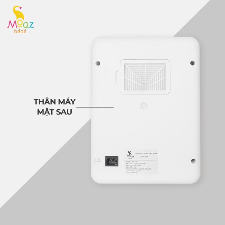 Máy tiệt trùng sấy khô tia UVC và bảo quản bình sữa Moazbebe MB038 dung tích 18 lit - BH 12 tháng