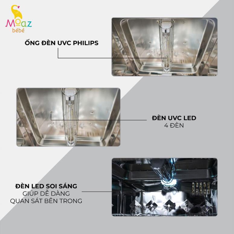 Máy tiệt trùng sấy khô tia UVC và bảo quản bình sữa Moazbebe MB038 dung tích 18 lit - BH 12 tháng