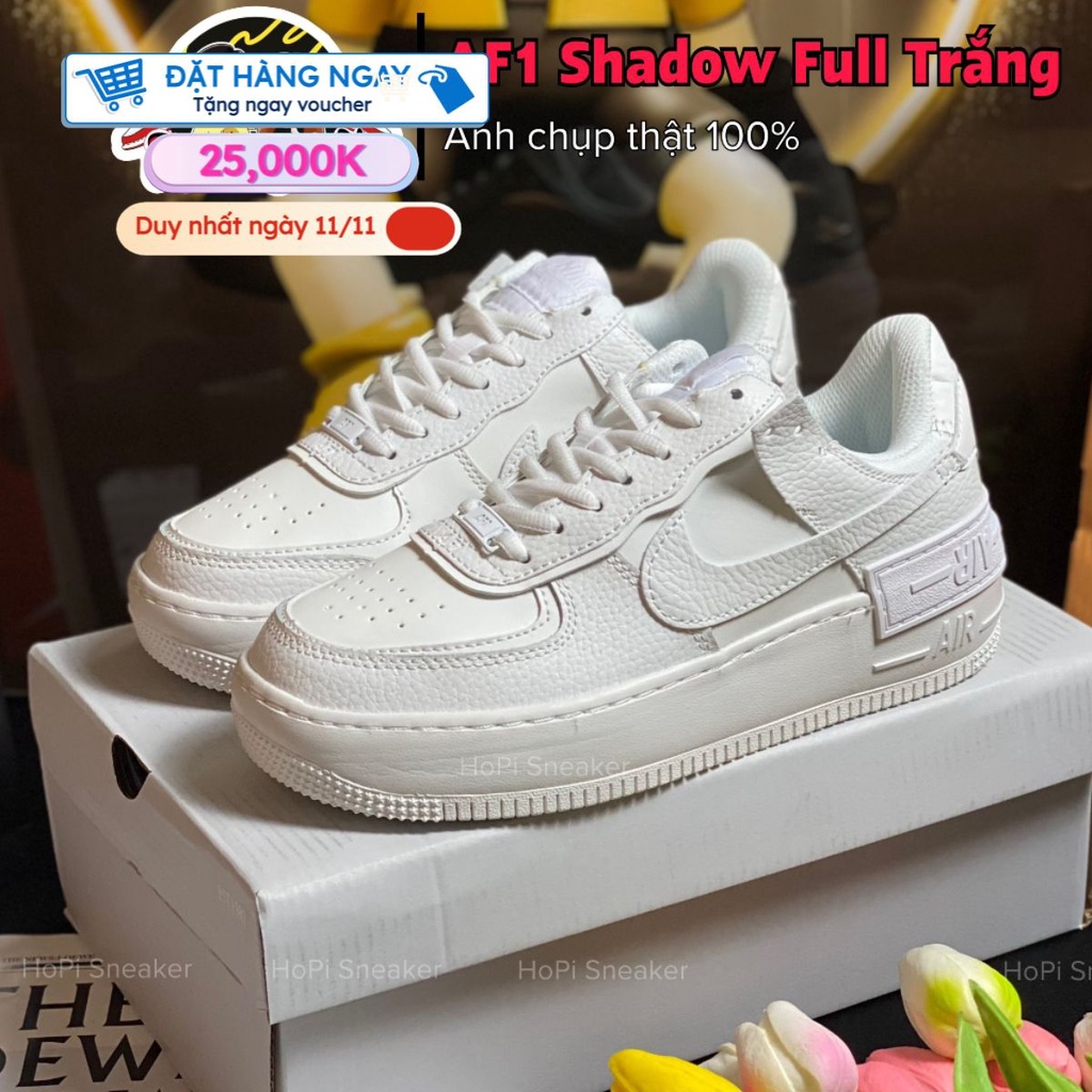 Giày Sneaker_Nike AF1 Shadow Trắng, AF1 Trắng Bản Chuẩn Cao Cấp Full Box Bill | HoPi Sneaker