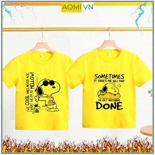 ÁO THUN UNISEX cooke monster losto bear snoopy PHÔNG VÀNG TAY NGẮN NAM NỮ TRẺ EM TRAI GÁI aomifashion
