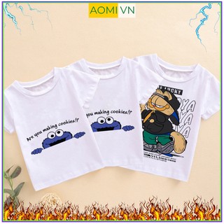ÁO THUN UNISEX cooke monster losto bear snoopy PHÔNG TRẮNG TAY NGẮN NAM NỮ TRẺ EM TRAI GÁI aomifashion