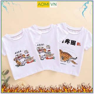 ÁO THUN UNISEX hổ béo siêu ngáo PHÔNG TRẮNG TAY NGẮN NAM NỮ TRẺ EM TRAI GÁI aomifashion