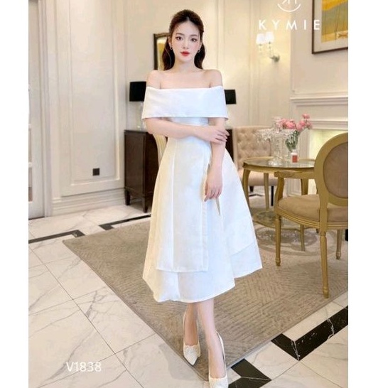 Đầm dài váy trễ vai xẻ váy dự tiệc cưới sang chảnh váy đi chơi váy dáng dài hàng thiết kế cao cấp