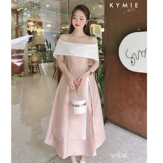 Đầm dài váy trễ vai xẻ váy dự tiệc cưới sang chảnh váy đi chơi váy dáng dài hàng thiết kế cao cấp