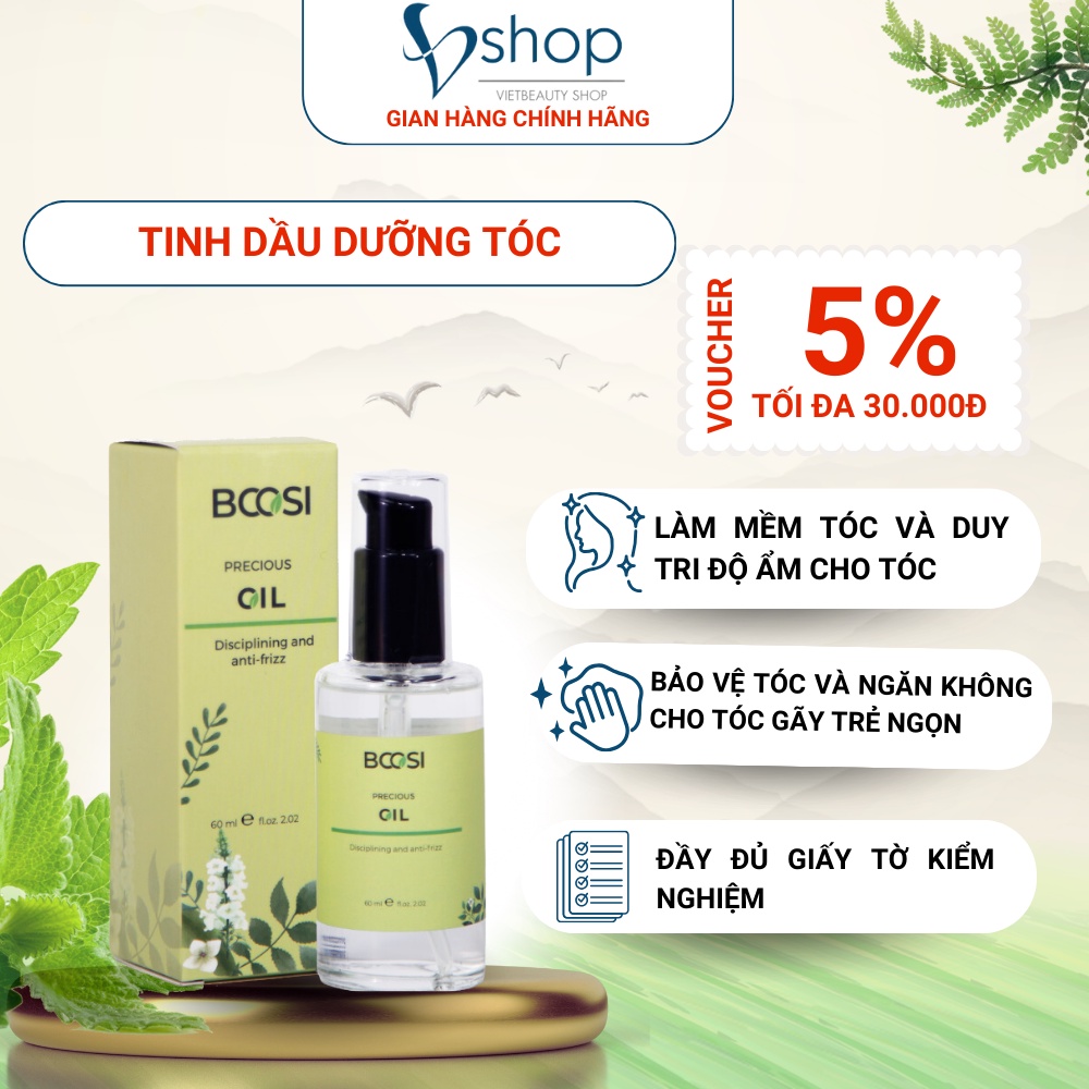 Tinh Dầu Dưỡng Tóc Thiên Nhiên Giúp Tóc Suôn Mượt Mềm Mại  Hương Thơm Ngọt Ngào Nhẹ Nhàng Bcosi Precious Oil 60ml