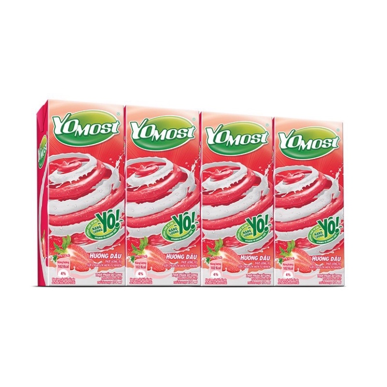 Lốc 4 hộp sữa  Yomost