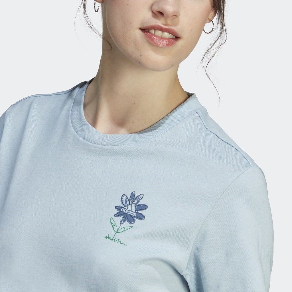 Adidas Phong cách sống Áo Thun Graphic Change Through Sports Nữ Màu xanh da trời IM4271