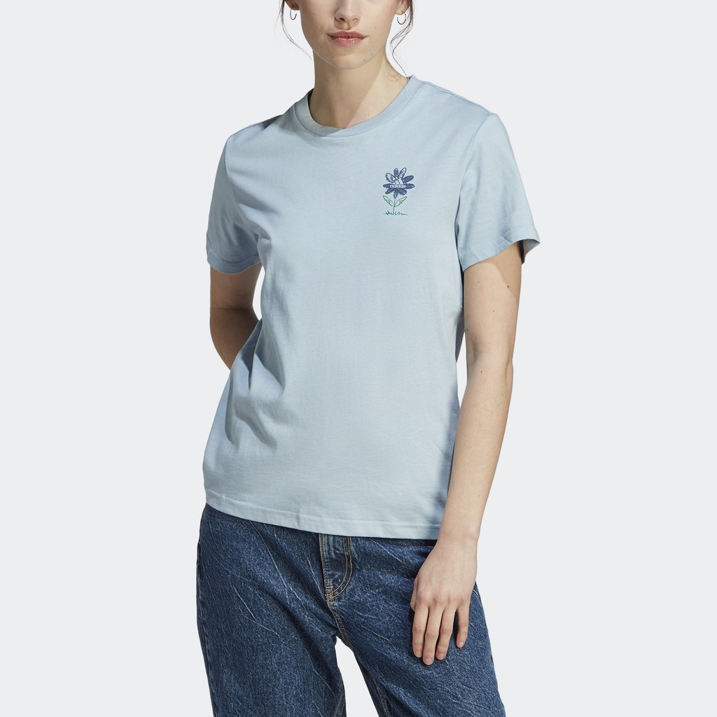 Adidas Phong cách sống Áo Thun Graphic Change Through Sports Nữ Màu xanh da trời IM4271