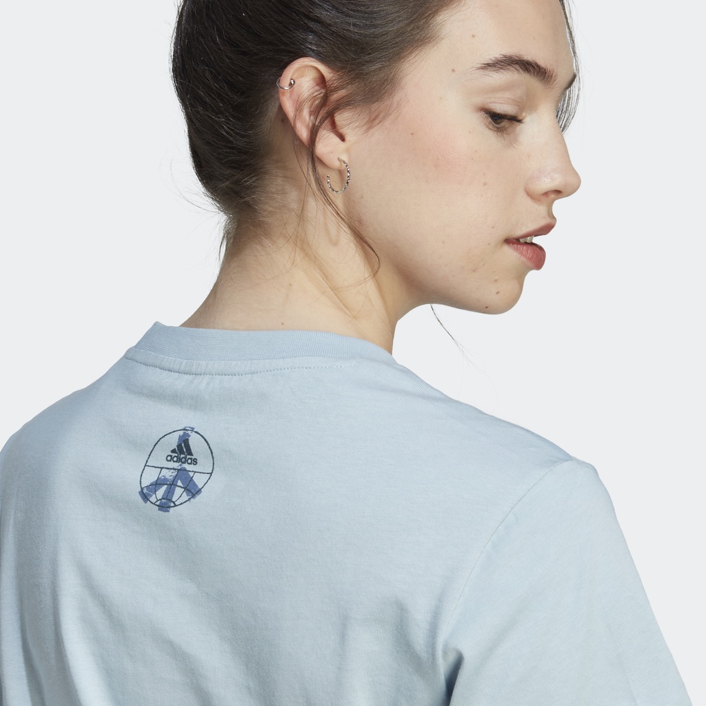 Adidas Phong cách sống Áo Thun Graphic Change Through Sports Nữ Màu xanh da trời IM4271