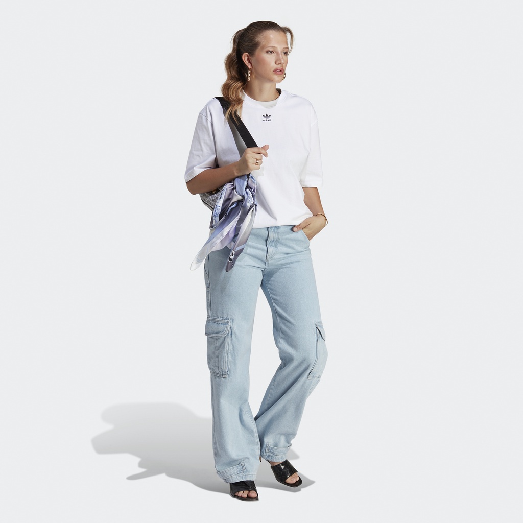 Adidas Phong cách sống Áo Thun Essentials Adicolor Nữ trắng IA6461